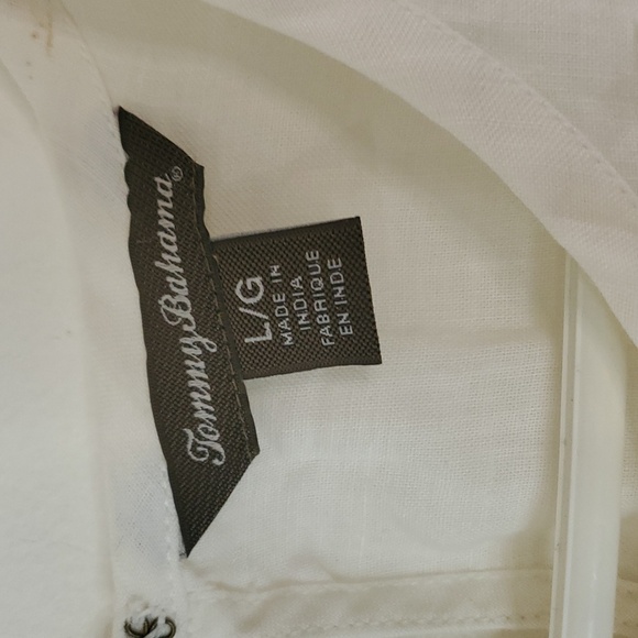 Tommy Bahama Beaded Ivory Ramie Tank Top Size Large Summer Resortwear Keyhole - Picture 4 of 11